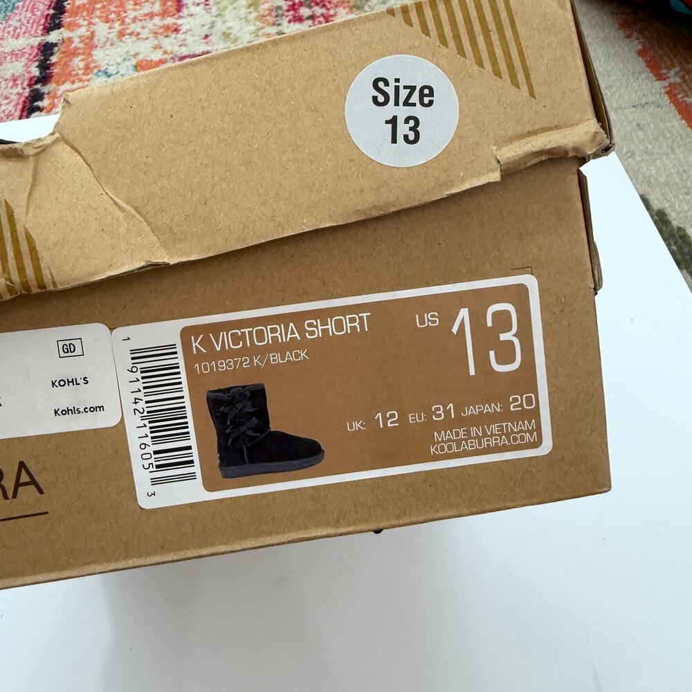 Koolaburra by UGG Black K Victoria Short Boot Girls 13 - Picture 2 of 8